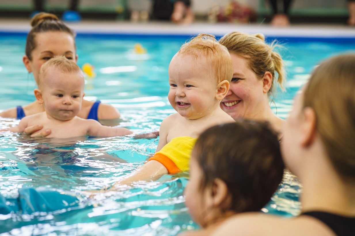 Puddle Ducks Swimming